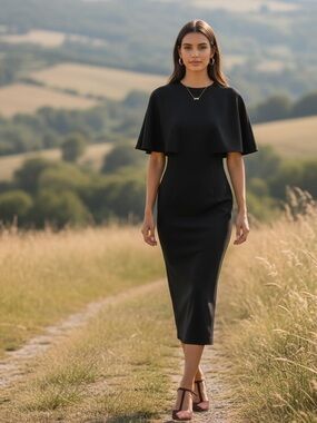 10 NWOT Tuckernuck Pomander Place Black Cape Leah Dress
